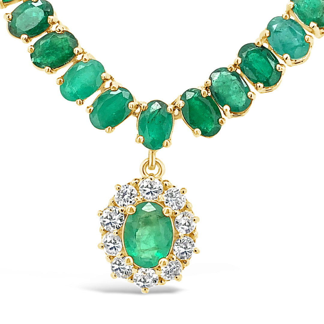 Colombian emeralds clearance necklace