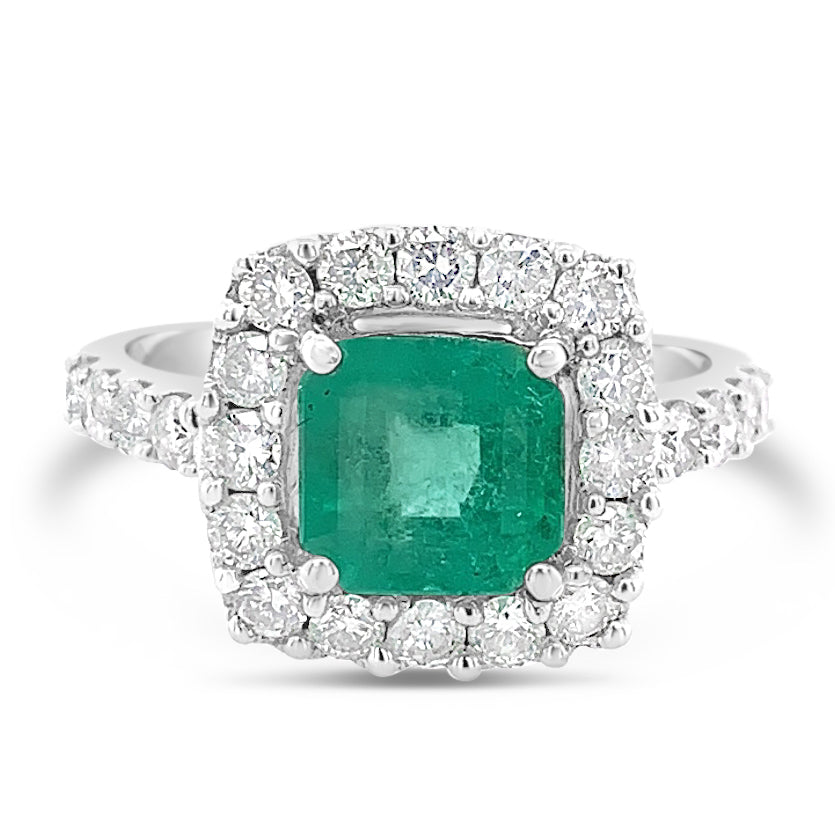 78862-251【Candame】Emerald 絶品Diamond 18K Ring SPAIN New-