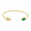 18K Yellow Gold Emerald and Diamond cuff  7.20 grams